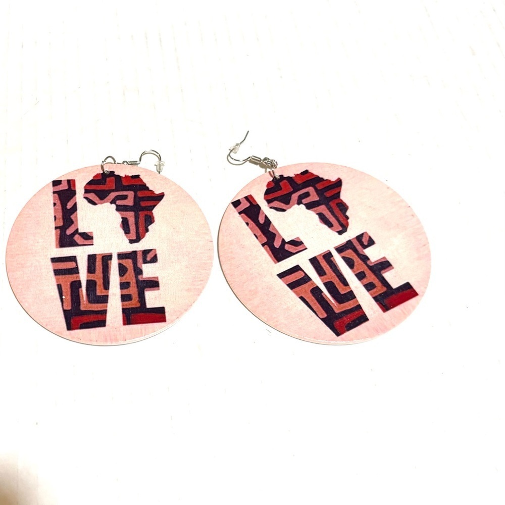 Pink Africa Love Earrings